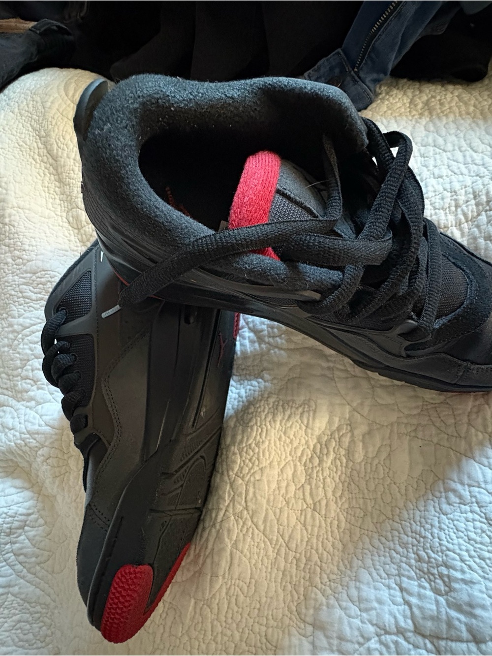 Jordan Men's Black Sneakers with Red Accents